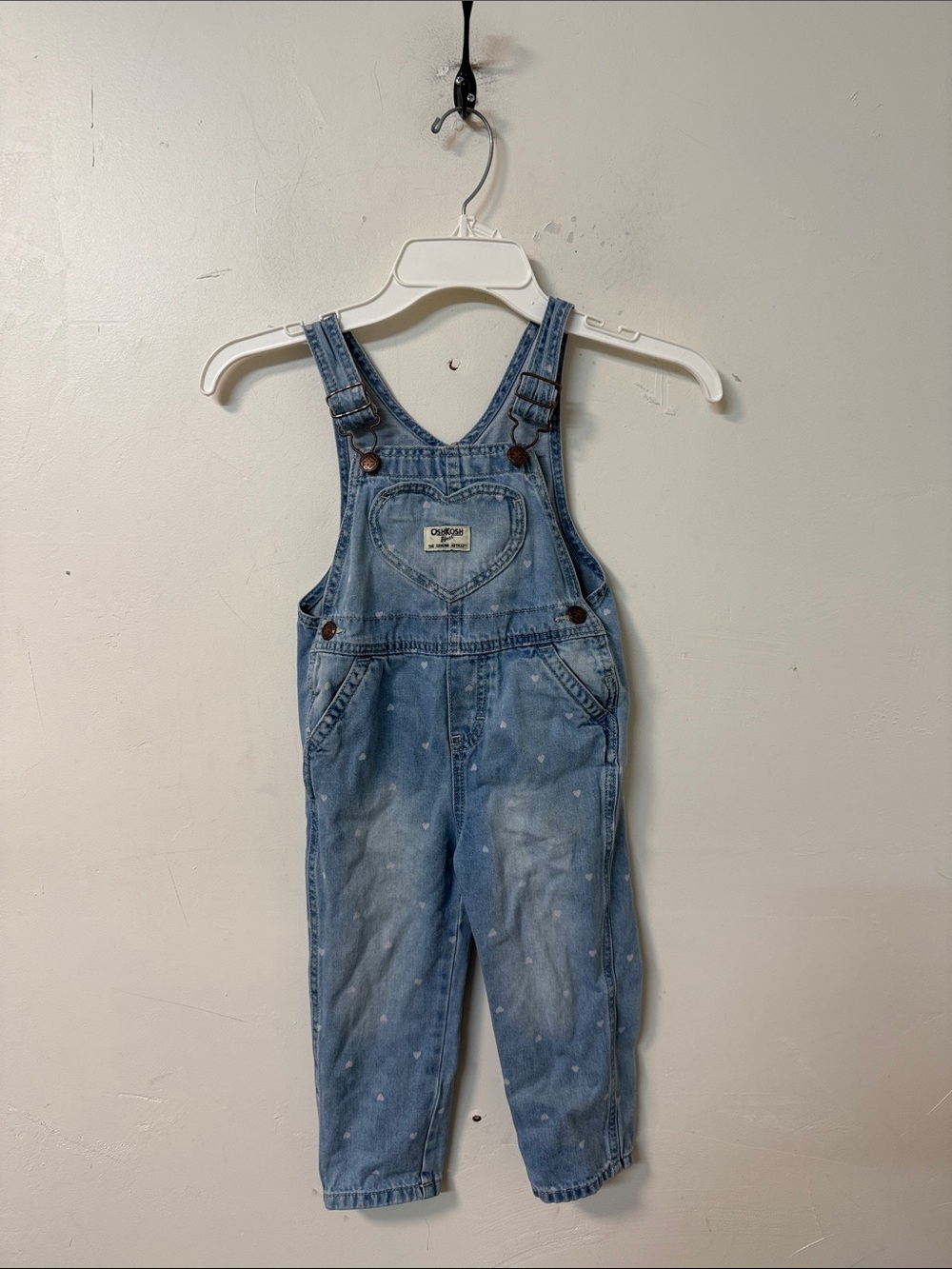 OshKosh B'gosh Light Blue Denim Heart Pocket Overalls for Kids